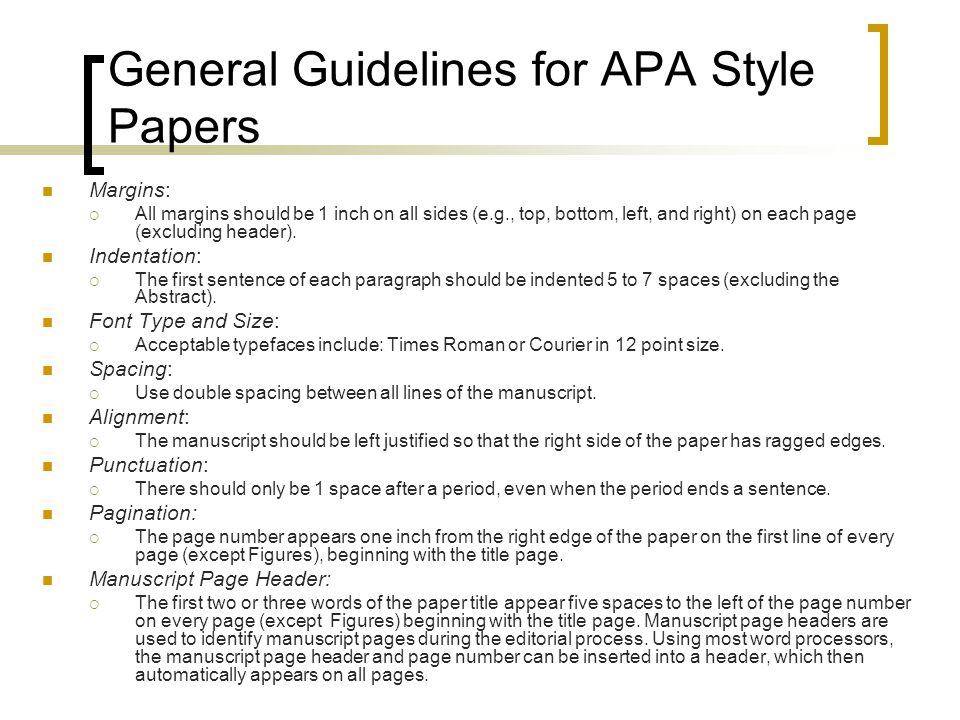 Research papers guidelines